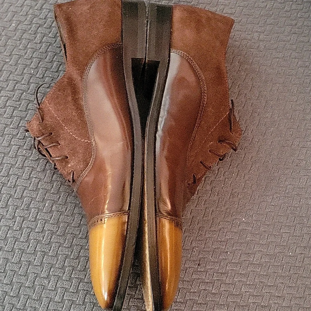VellaPais Men's Dark/Light Brown Leather/Suede Oxford Shoes SZ 10 Style 4114 - Picture 6 of 10